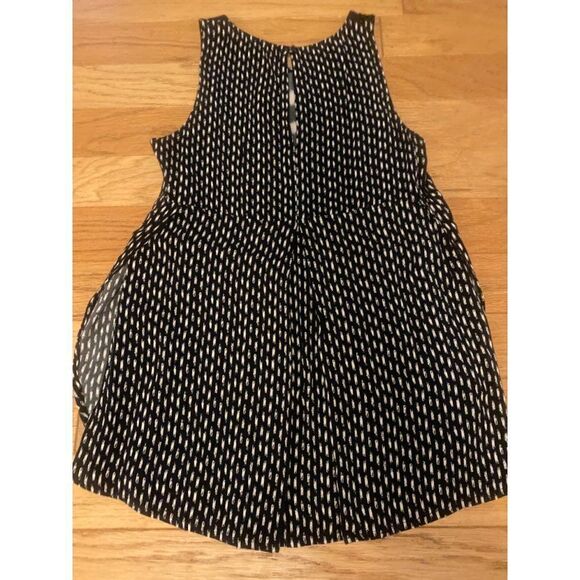 Madewell women's polka dot/striped sleeveless blouse with keyhole back sz small - Picture 4 of 7